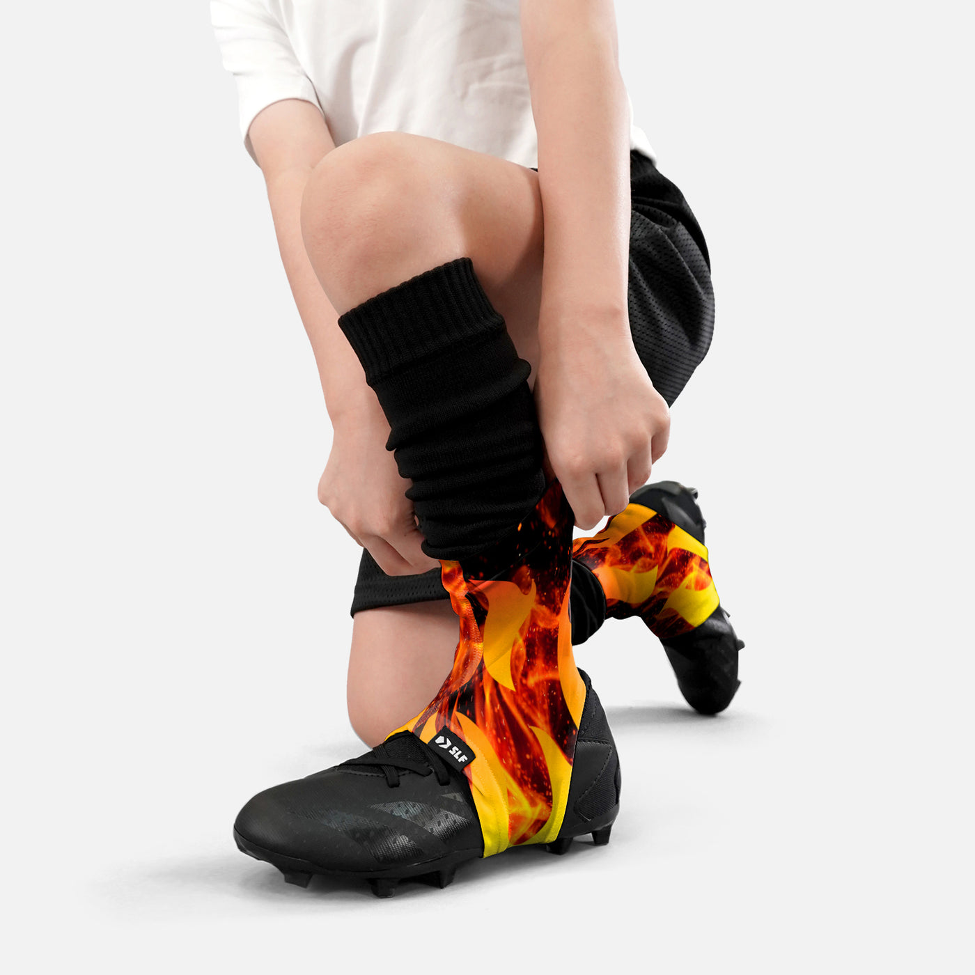 Black Fire Kids Spats / Cleat Covers