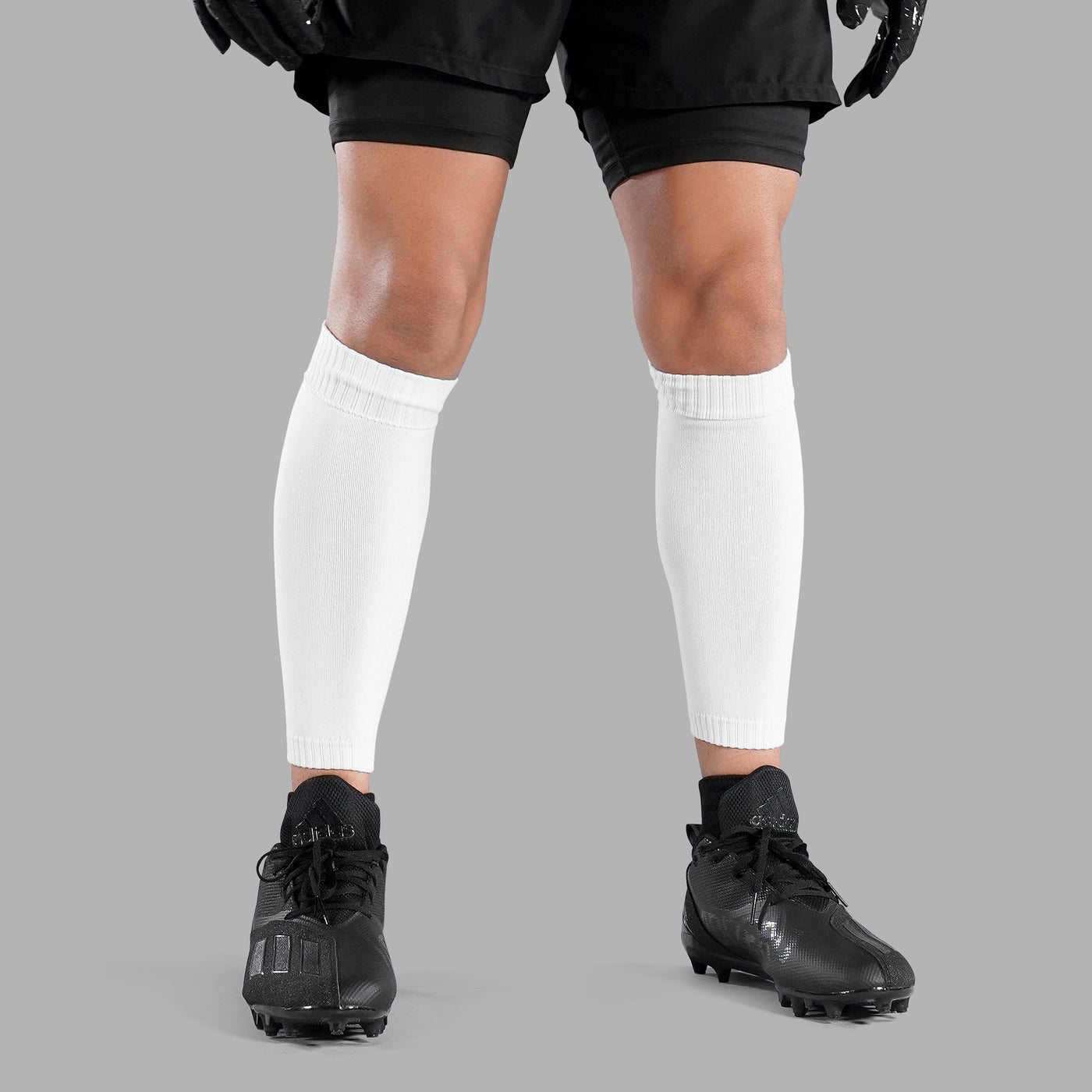 Basic White Knitted Compression Calf Sleeves