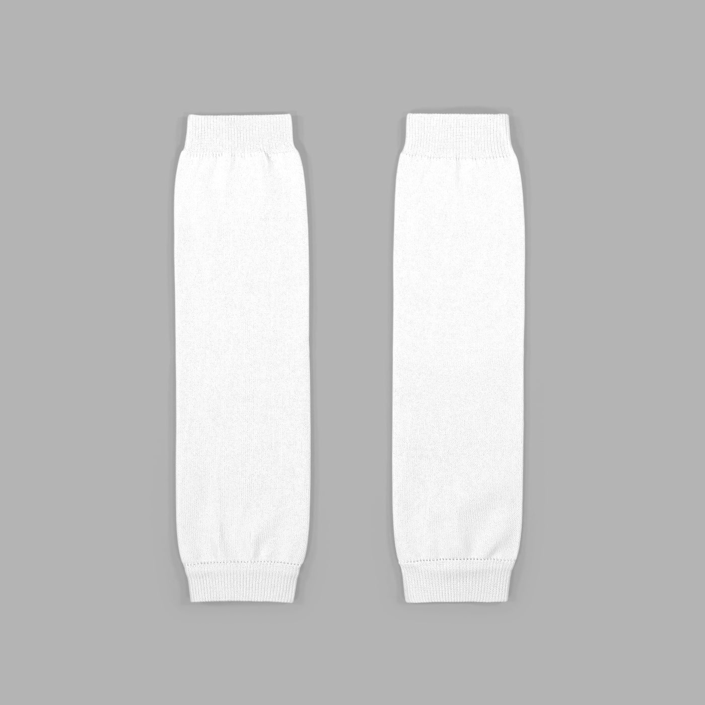 Basic White Knitted Compression Calf Sleeves