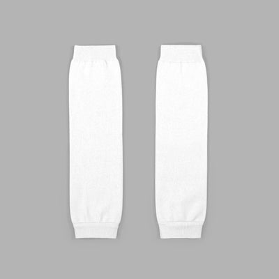Basic White Knitted Compression Calf Sleeves