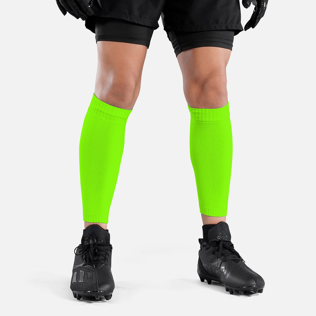 Hot Green Knitted Compression Calf Sleeves