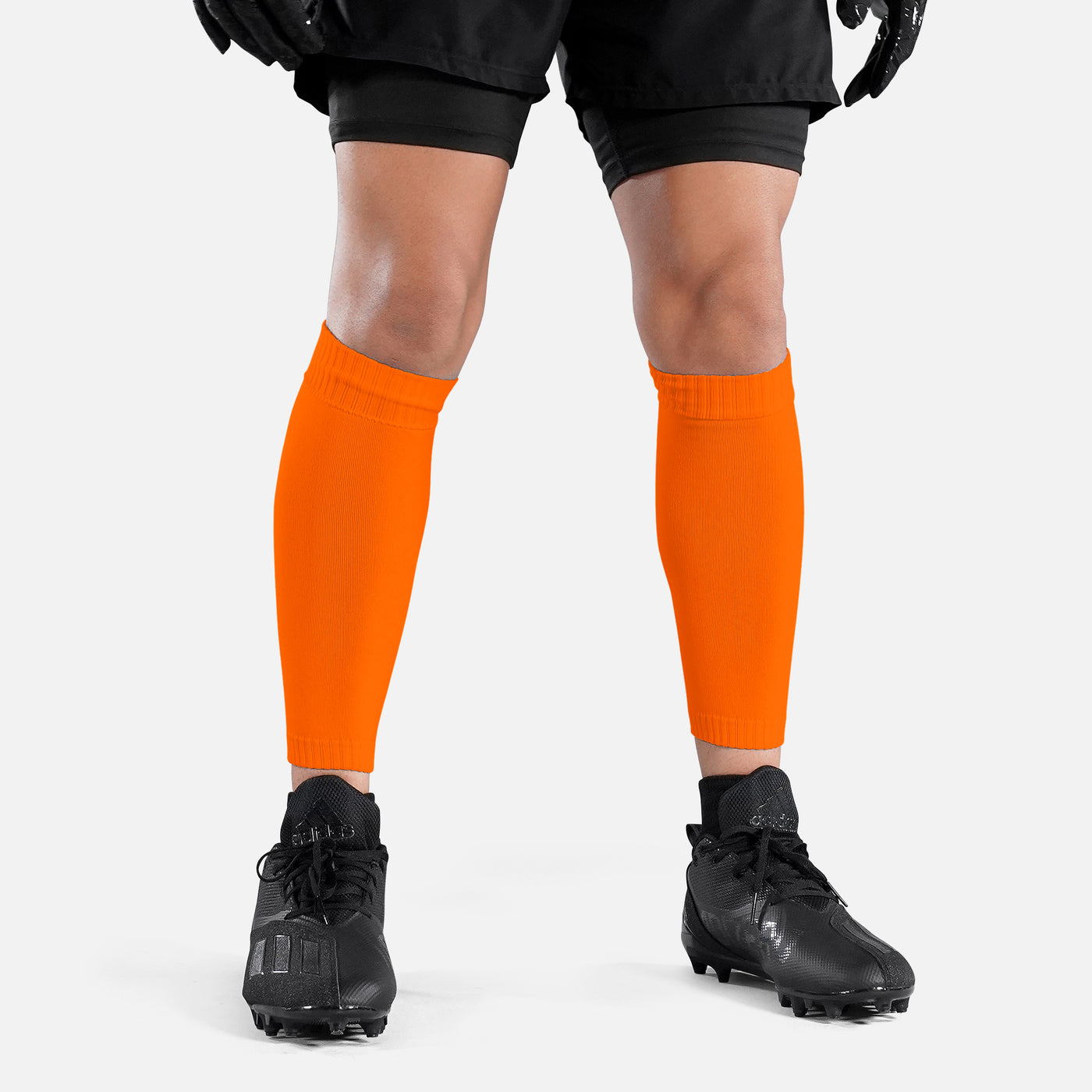 Hot Orange Knitted Compression Calf Sleeves