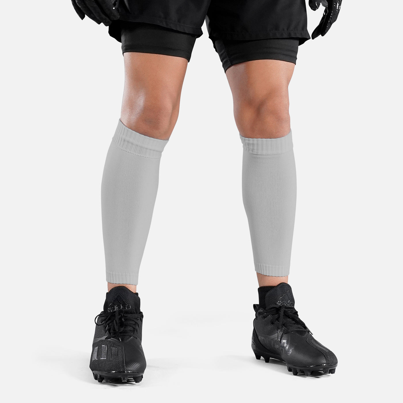 Hue Light Gray Knitted Compression Calf Sleeves