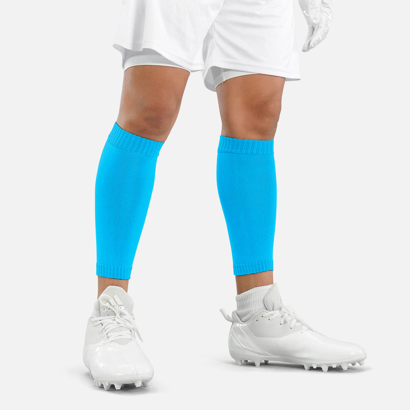 Hue Sky Blue Knitted Compression Calf Sleeves