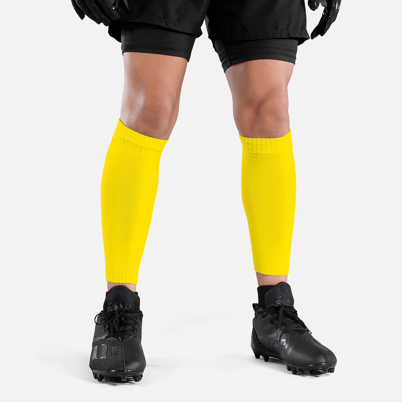 Hue Yellow Knitted Compression Calf Sleeves