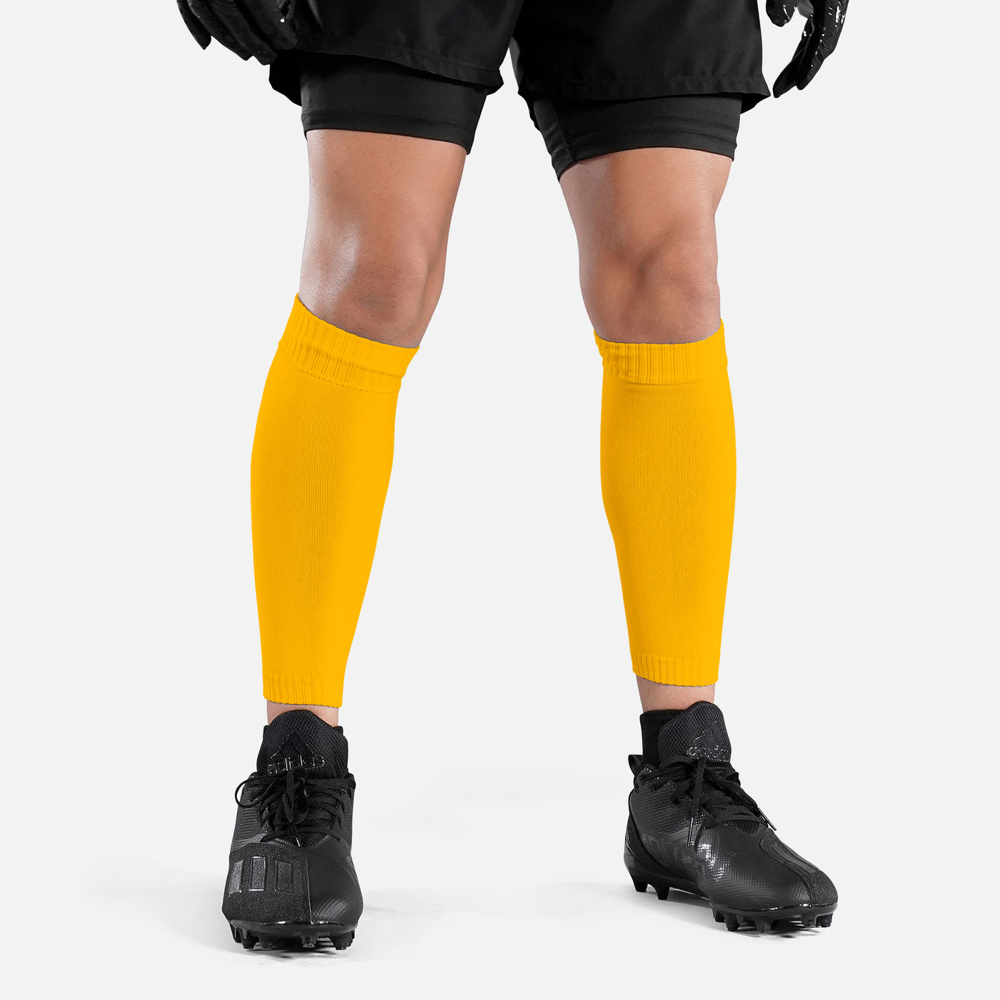 Hue Yellow Gold Knitted Compression Calf Sleeves