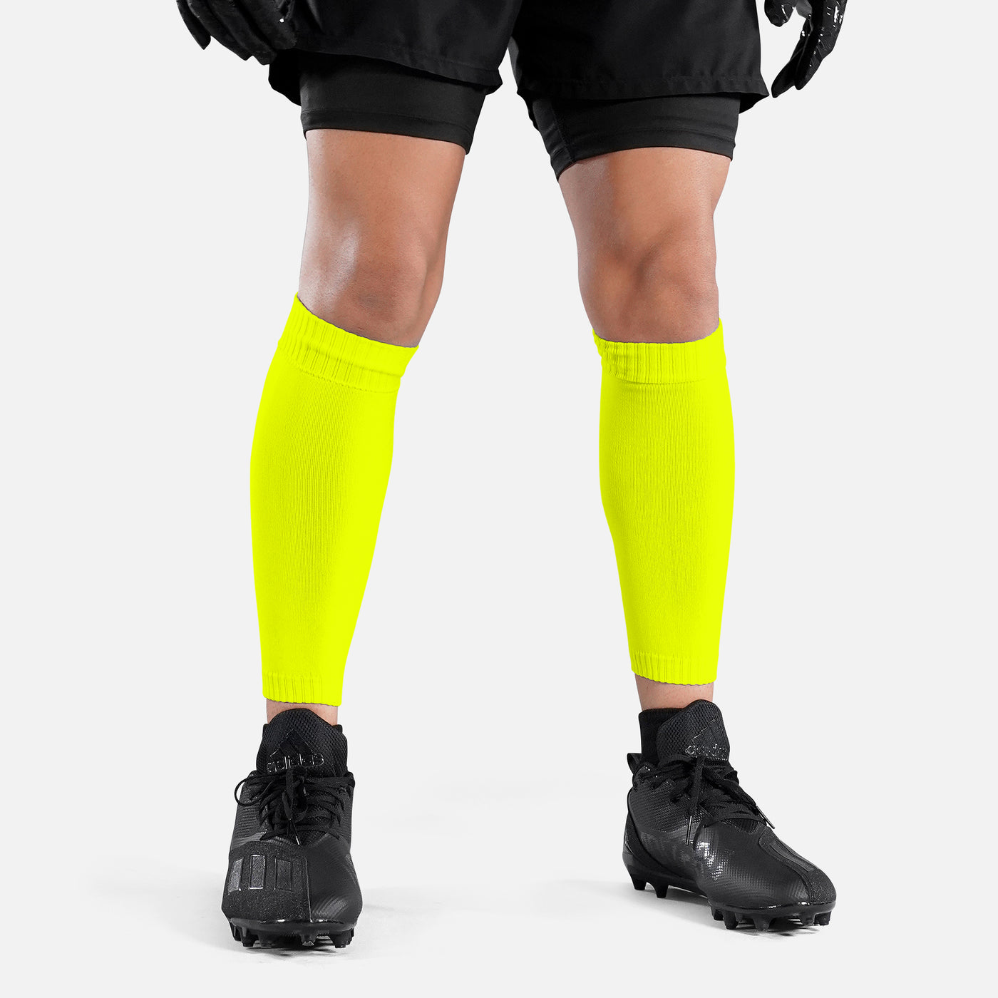 Safety Yellow Knitted Compression Calf Sleeves