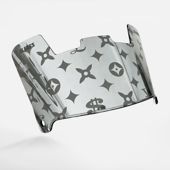 Lavish Silver Moonstone Helmet Eye-Shield Visor