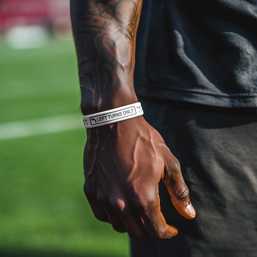 Left Turns Only Motivational Wristband