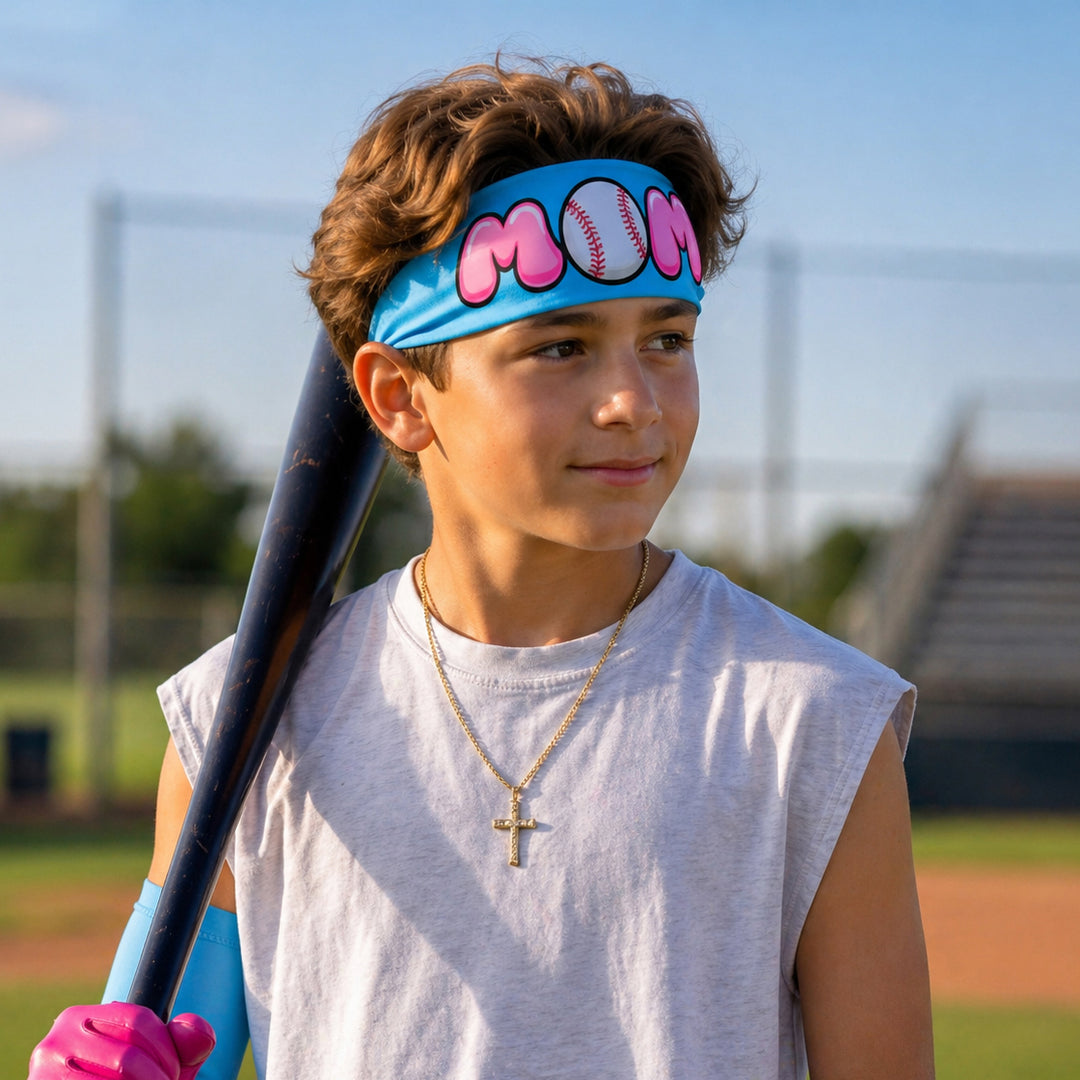 MOM Cotton Candy Baseball Headband