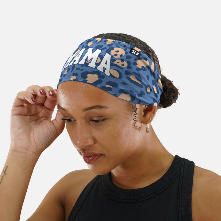 Mama Denim Leopard Headband
