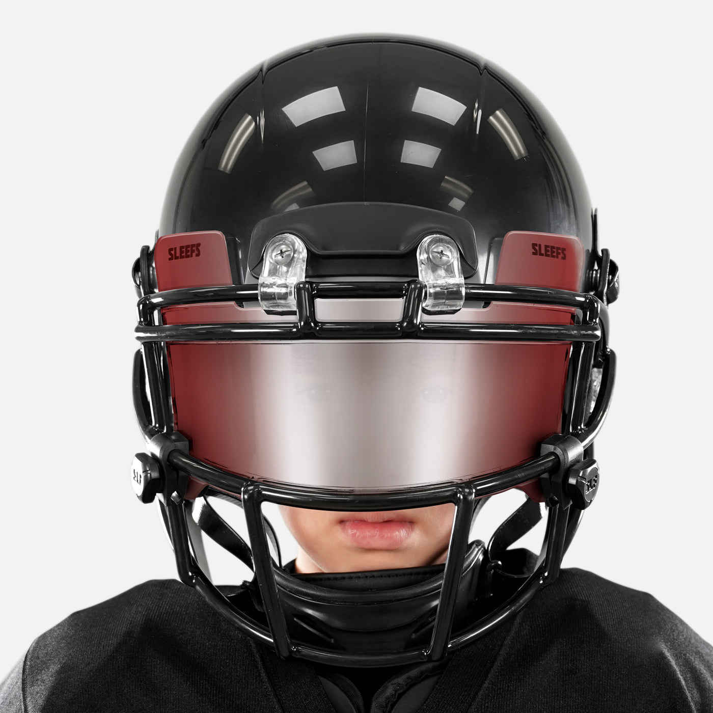 Mauve Red Machine Silver Helmet Eye-Shield Visor for Kids