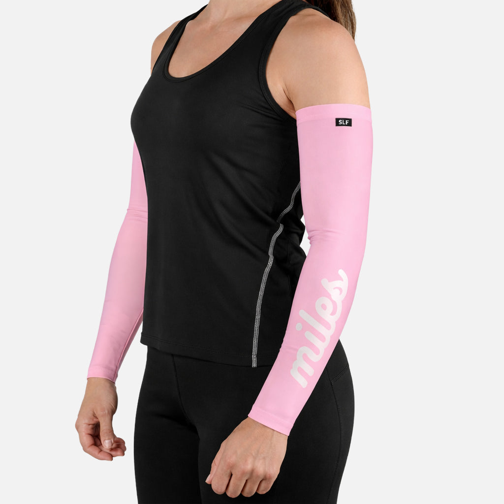 Miles Club Pink Running Sleeves - Pair