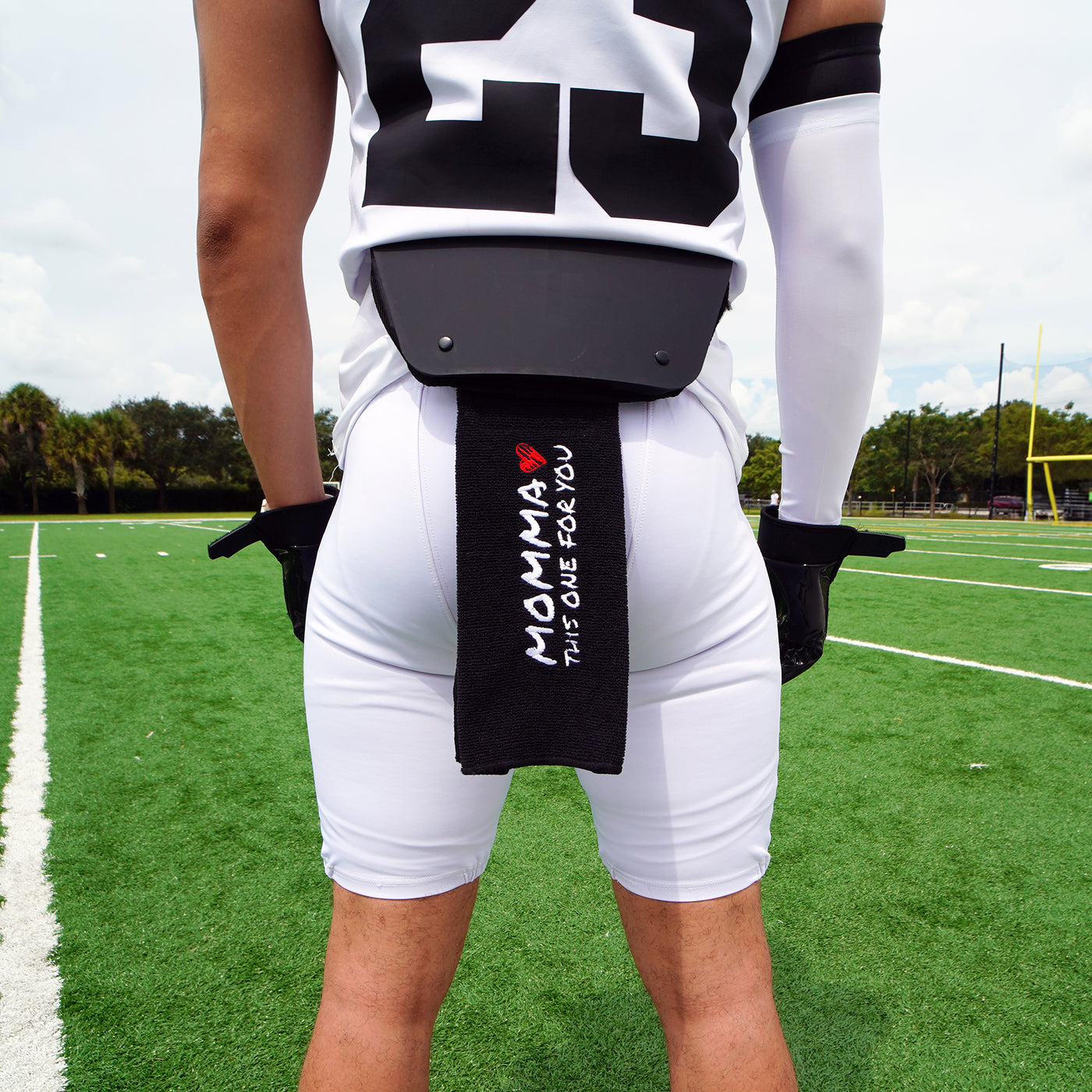 Momma Black Football Towel