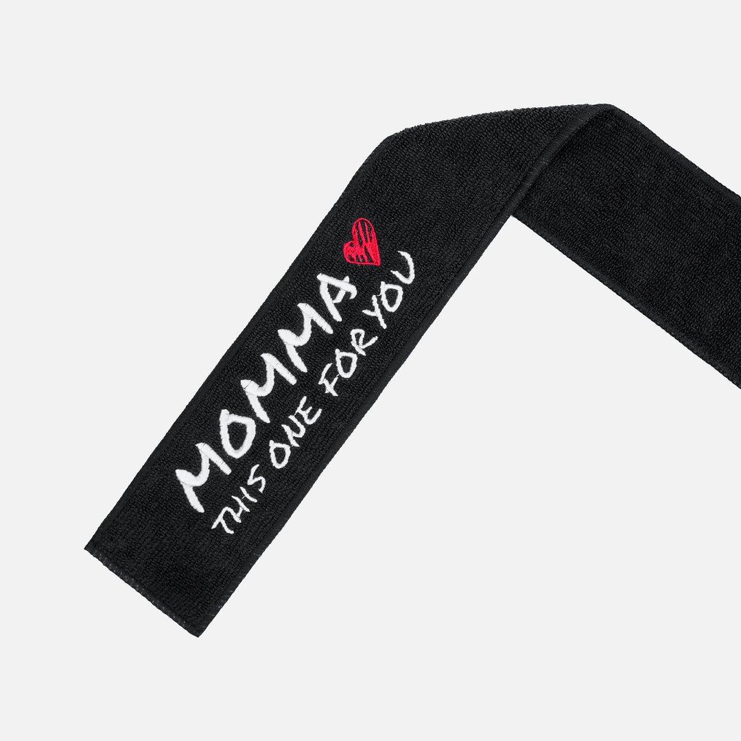 Momma Black Thin Football Towel