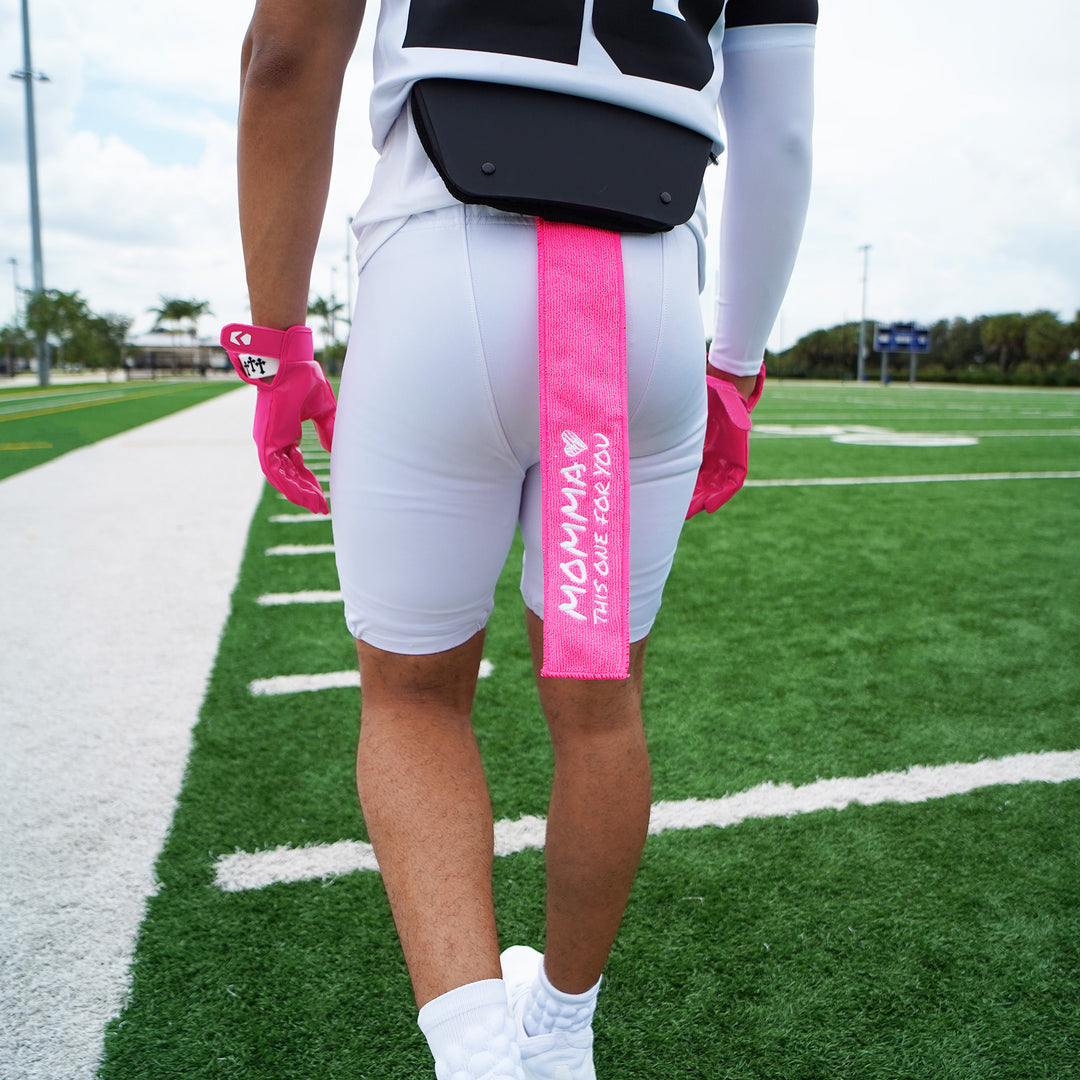 Momma Pink Thin Football Towel