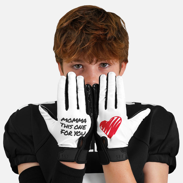 Momma This One For You Sticky Kids Football Receiver Gloves