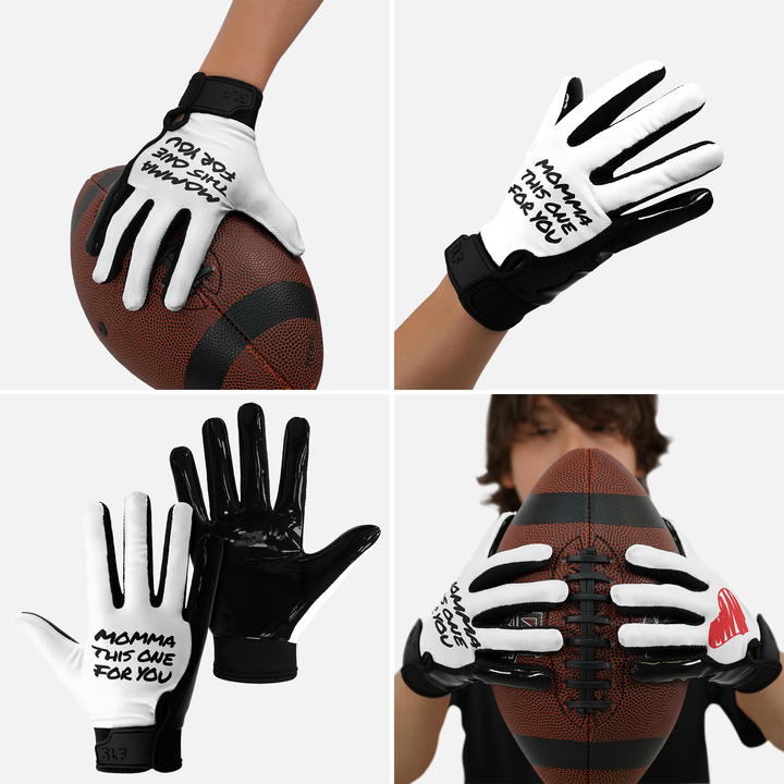 Momma This One For You Sticky Kids Football Receiver Gloves