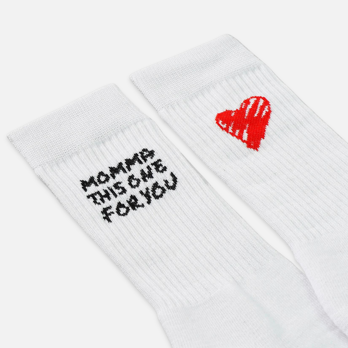 Momma White Crew Socks