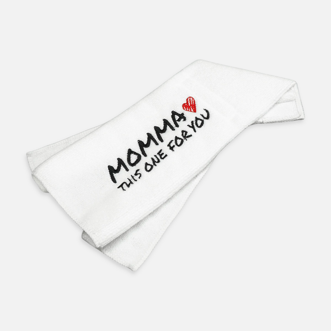 Momma White Football Towel