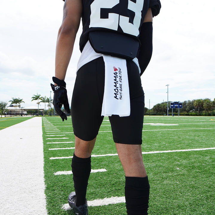 Momma White Football Towel