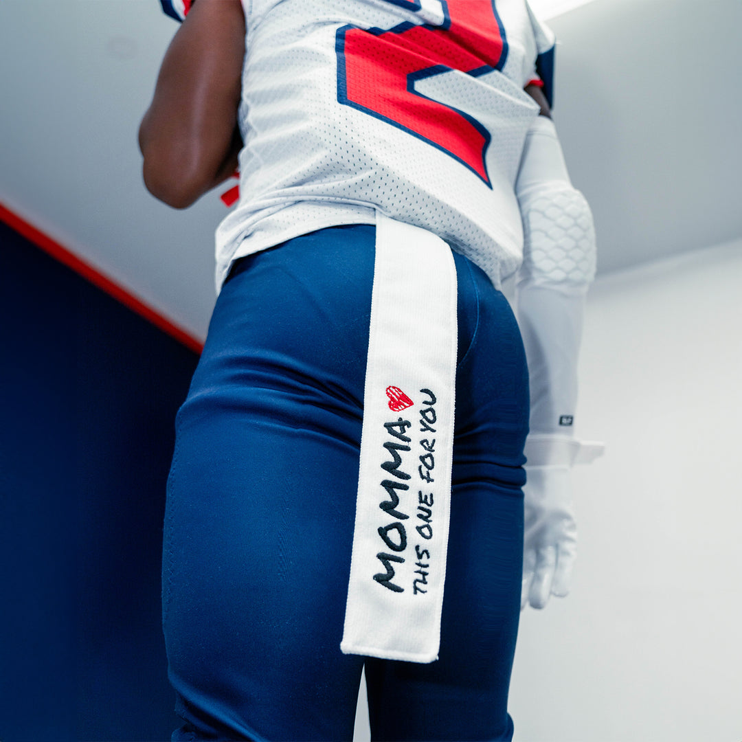 Momma White Thin Football Towel