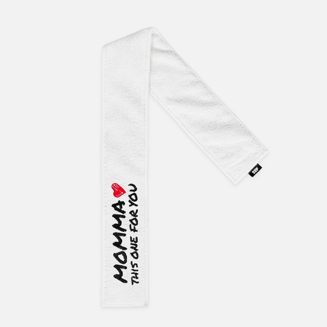 Momma White Thin Football Towel