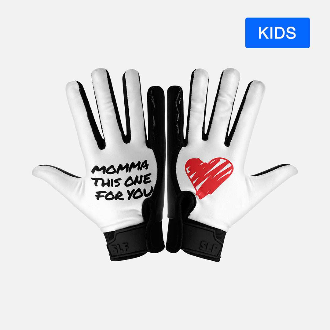 Momma This One For You Sticky Kids Football Receiver Gloves