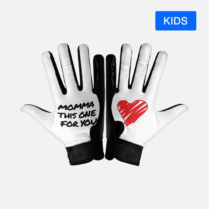 Momma This One For You Sticky Kids Football Receiver Gloves