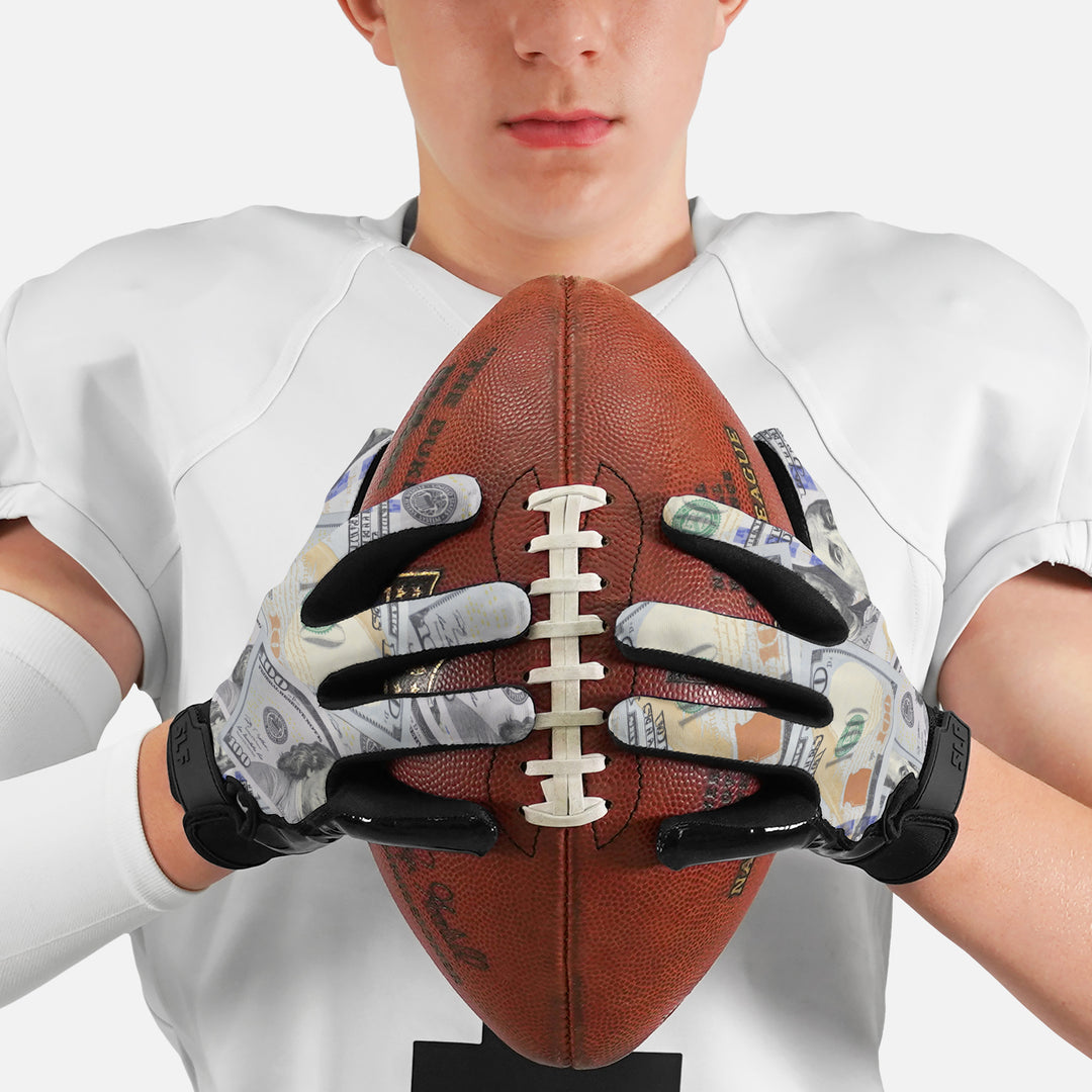 Money Benjamins Sticky Football Receiver Gloves