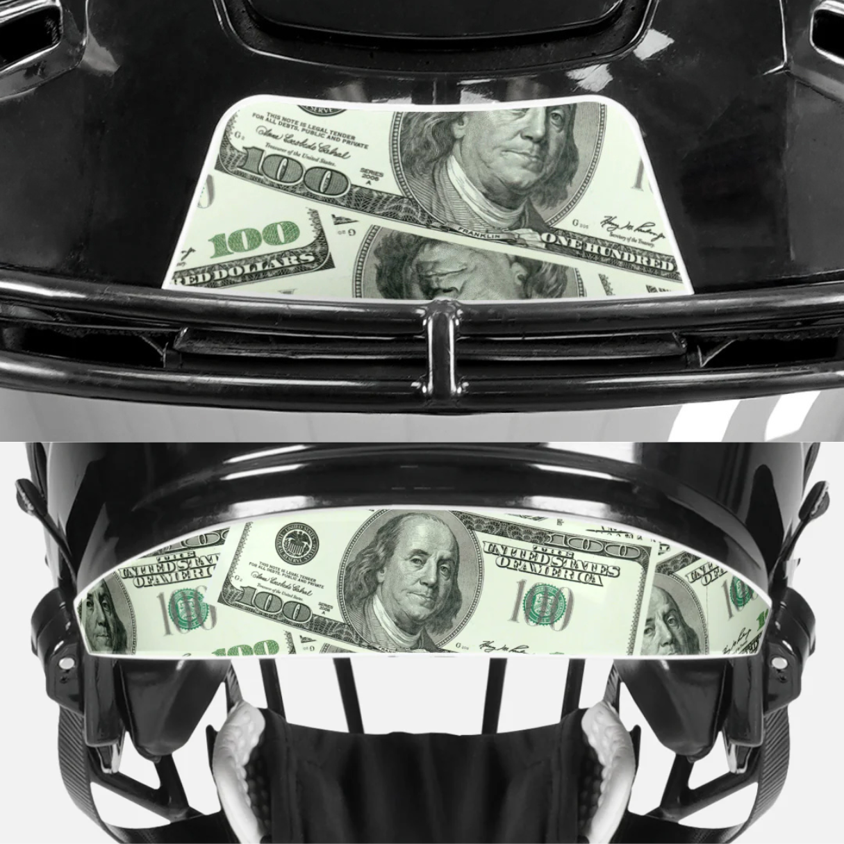 Money Benjamins Riddell Speedflex Front and Back Bumper Sticker Kit