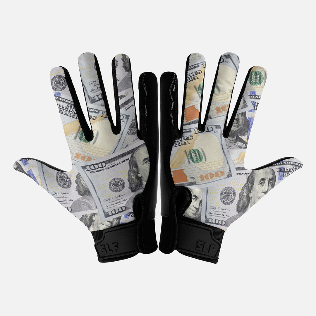 Money Benjamins Sticky Football Receiver Gloves