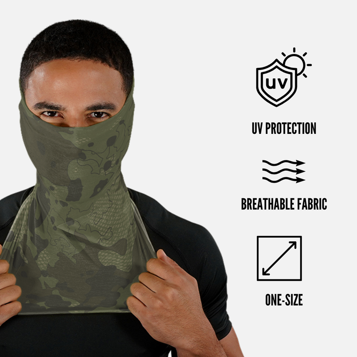 Moon Camo Rebel Green Neck Gaiter