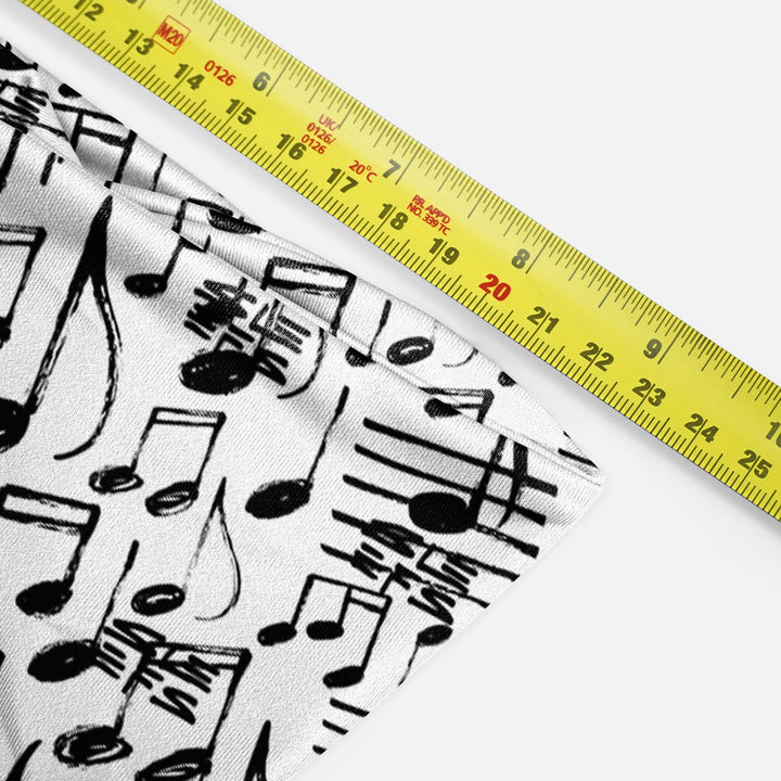 Musical Notes White Black Headband