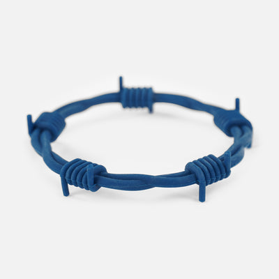 Navy Blue Barbed Wire Silicone Wristband