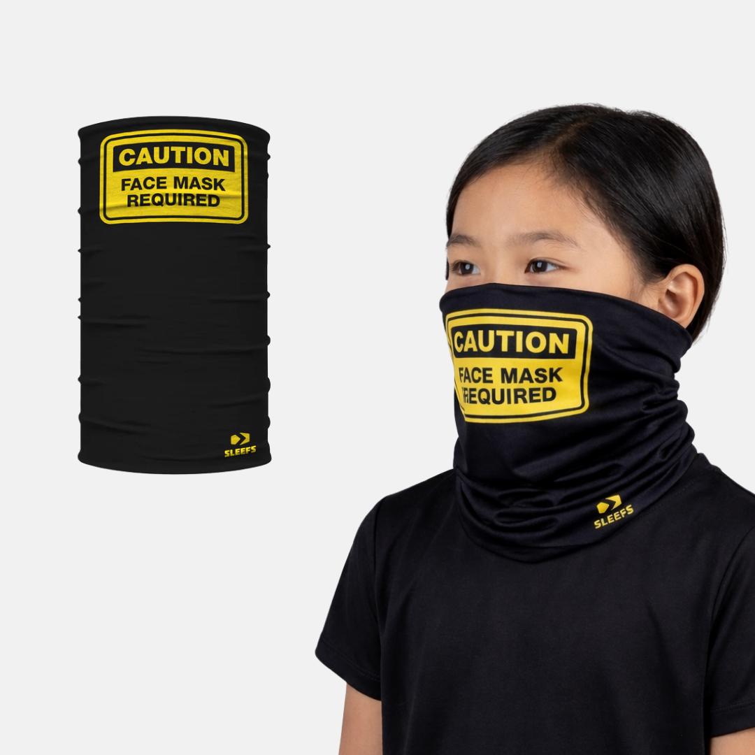 Caution Face Mask Required Kids Neck Gaiter