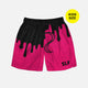 Neon Drip Black Magenta Kids Shorts - 5"