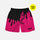 Neon Drip Black Magenta Kids Shorts - 5