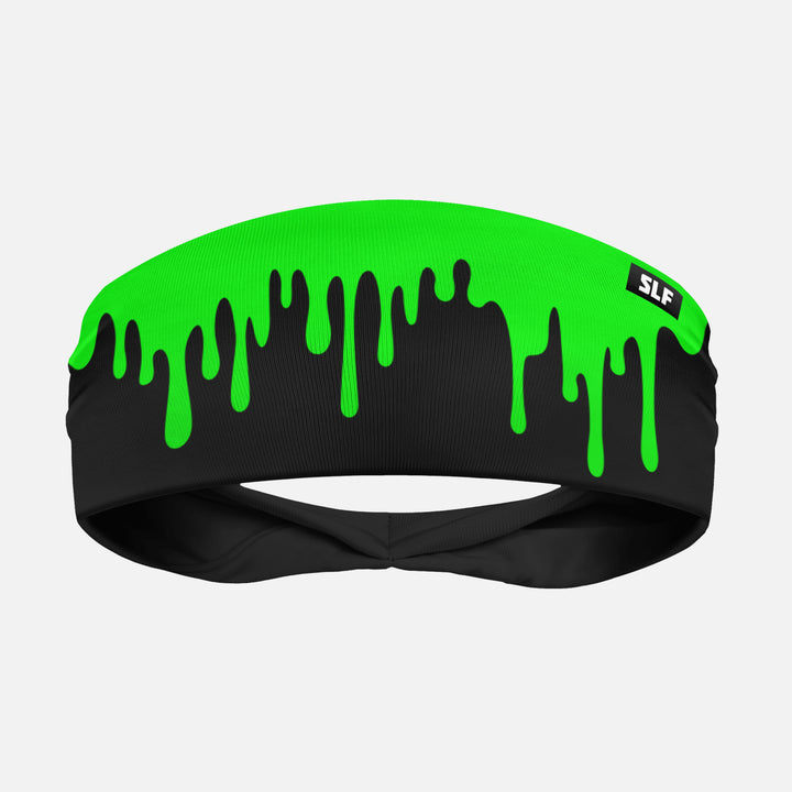 Neon Drip Green Black Headband