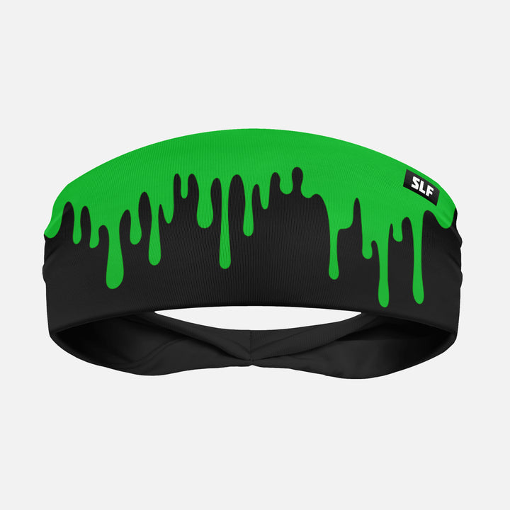 Neon Drip Green Black Headband