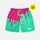 Neon Drip Magenta Aquamarine Kids Shorts - 5