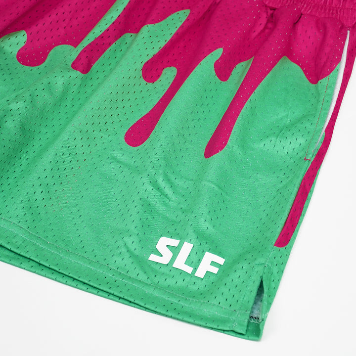 Neon Drip Magenta Aquamarine Kids Shorts - 5"