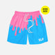 Neon Drip Pink Light Blue Kids Shorts - 5"
