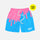 Neon Drip Pink Light Blue Kids Shorts - 5