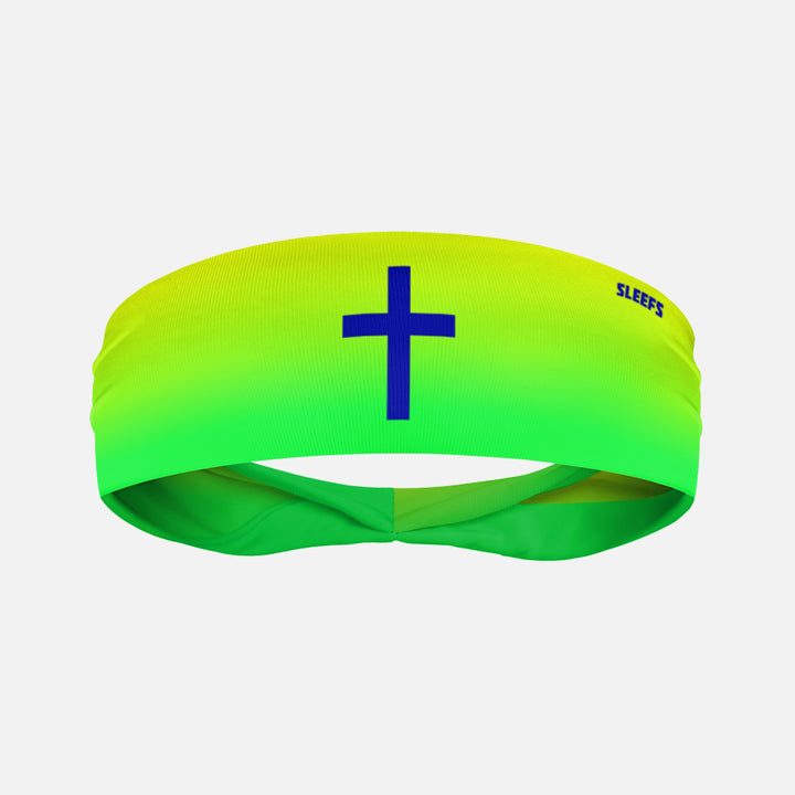 Faith Cross Neon Green Kids Headband