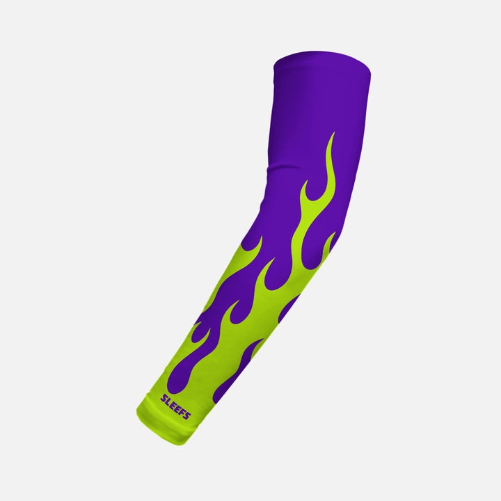 Neon Green Fire Kids Arm Sleeve