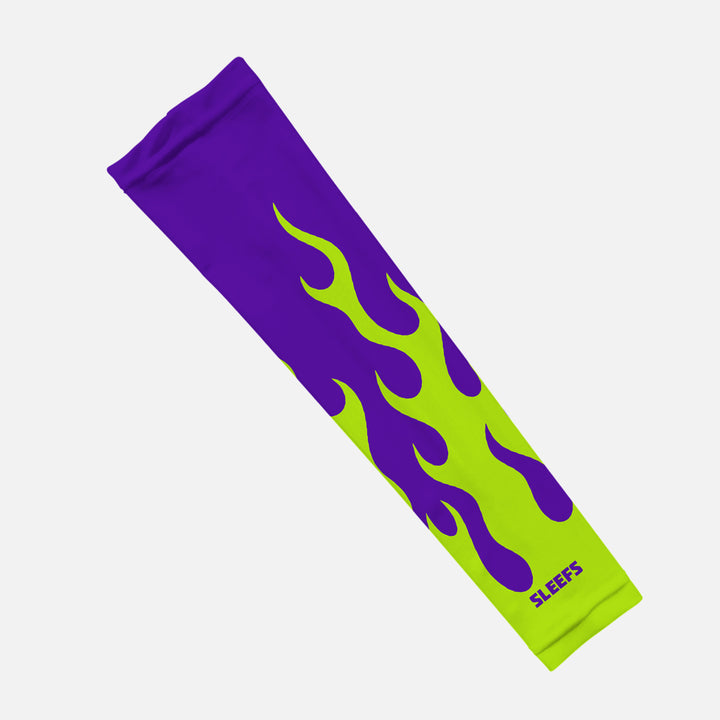Neon Green Fire Kids Arm Sleeve