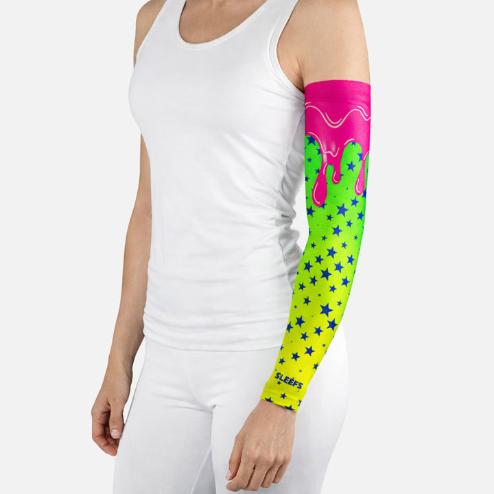 Neon Lime Stars Drip Arm Sleeve