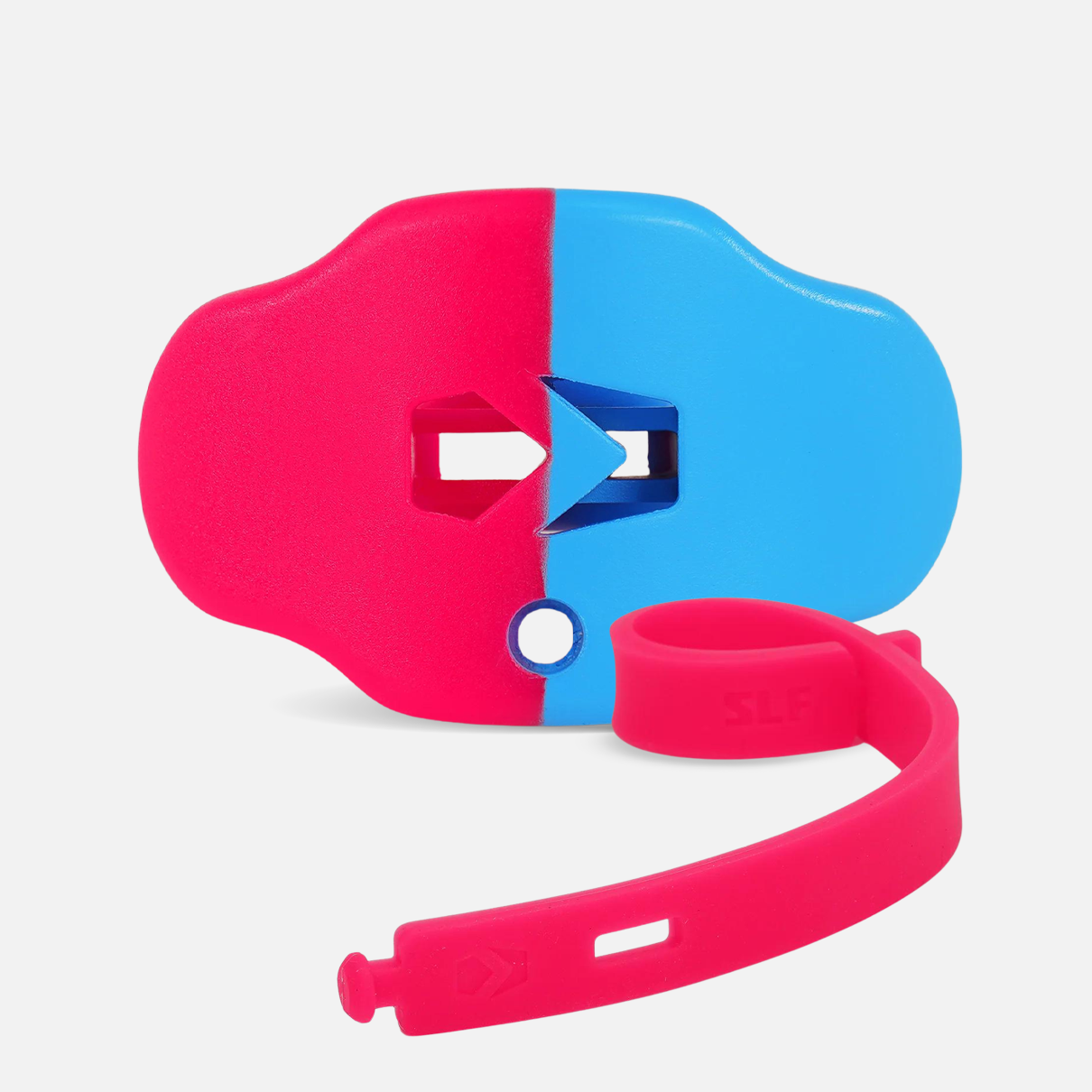 Neon Pink Blue Color Clash Football Mouthguard