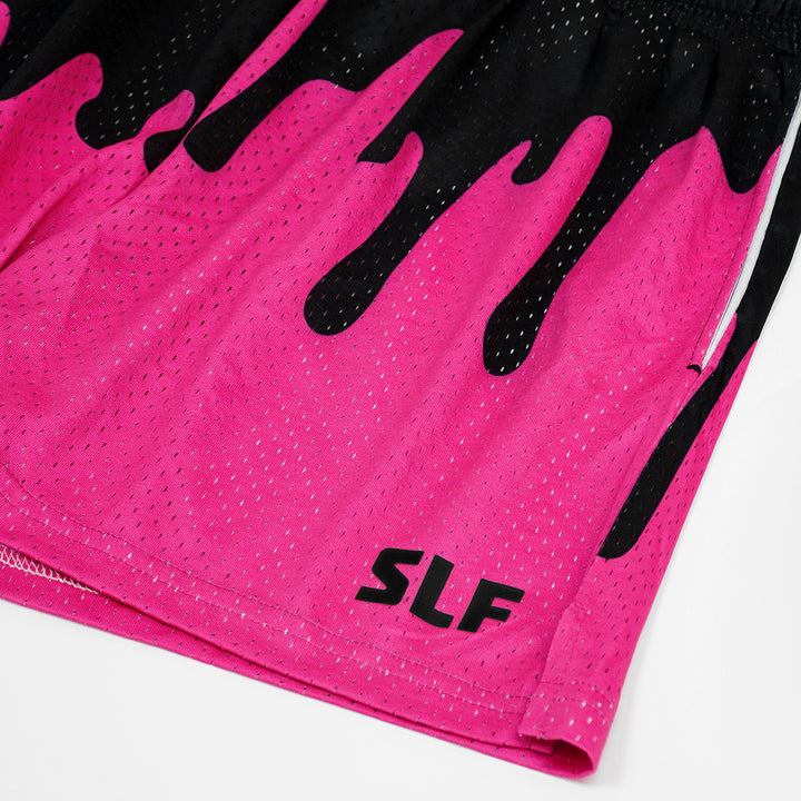 Neon Drip Black Magenta Kids Shorts - 5"